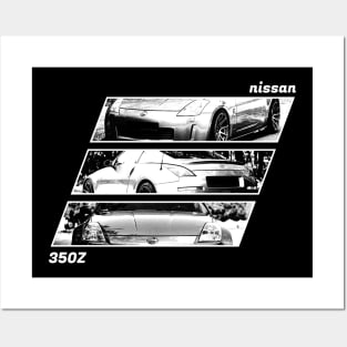 NISSAN 350Z Black 'N White Archive 2 (Black Version) Posters and Art